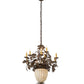 Meyda Lighting Greenbriar Oak 28" 11-Light 9-Arm Tyler Bronze Chandelier With Autumn Beige & Bark Brown Shade Glass