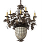 Meyda Lighting Greenbriar Oak 28" 11-Light 9-Arm Tyler Bronze Chandelier With Autumn Beige & Bark Brown Shade Glass