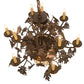 Meyda Lighting Greenbriar Oak 28" 11-Light 9-Arm Tyler Bronze Chandelier With Autumn Beige & Bark Brown Shade Glass
