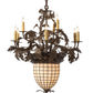 Meyda Lighting Greenbriar Oak 28" 11-Light 9-Arm Tyler Bronze Chandelier With Autumn Beige & Bark Brown Shade Glass