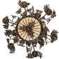Meyda Lighting Greenbriar Oak 28" 11-Light 9-Arm Tyler Bronze Chandelier With Autumn Beige & Bark Brown Shade Glass