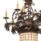 Meyda Lighting Greenbriar Oak 28" 11-Light 9-Arm Tyler Bronze Chandelier With Autumn Beige & Bark Brown Shade Glass