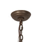 Meyda Lighting Greenbriar Oak 28" 11-Light 9-Arm Tyler Bronze Chandelier With Autumn Beige & Bark Brown Shade Glass