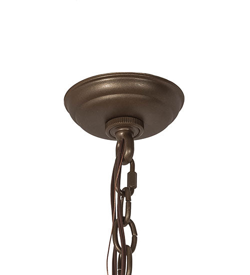 Meyda Lighting Greenbriar Oak 28" 11-Light 9-Arm Tyler Bronze Chandelier With Autumn Beige & Bark Brown Shade Glass
