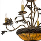 Meyda Lighting Greenbriar Oak 30" 9-Light Dark Burnished Antique Copper Chandelier With Brown & Beige Shade Glass
