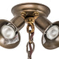 Meyda Lighting Greenbriar Oak 30" 9-Light Dark Burnished Antique Copper Chandelier With Brown & Beige Shade Glass