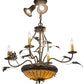 Meyda Lighting Greenbriar Oak 30" 9-Light Dark Burnished Antique Copper Chandelier With Brown & Beige Shade Glass