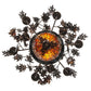 Meyda Lighting Greenbriar Oak 32" 11-Light Copper Vein Chandelier With Multi-Colored Shade Glass