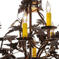 Meyda Lighting Greenbriar Oak 32" 11-Light Copper Vein Chandelier With Multi-Colored Shade Glass