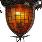 Meyda Lighting Greenbriar Oak 32" 11-Light Copper Vein Chandelier With Multi-Colored Shade Glass