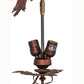 Meyda Lighting Greenbriar Oak 34" 11-Light 9-Arm Rust Chandelier Hardware