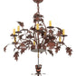 Meyda Lighting Greenbriar Oak 34" 11-Light 9-Arm Rust Chandelier Hardware