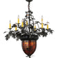 Meyda Lighting Greenbriar Oak 34" 11-Light 9-Arm Timeless Bronze Chandelier With Faux Candlelight