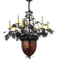 Meyda Lighting Greenbriar Oak 34" 11-Light 9-Arm Timeless Bronze Chandelier With Faux Candlelight