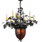 Meyda Lighting Greenbriar Oak 34" 11-Light 9-Arm Timeless Bronze Chandelier With Faux Candlelight