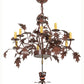 Meyda Lighting Greenbriar Oak 34" 11-Light Rust Chandelier With Autumn Green & Bark Brown Shade Glass