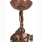 Meyda Lighting Greenbriar Oak 34" 11-Light Rust Chandelier With Autumn Green & Bark Brown Shade Glass