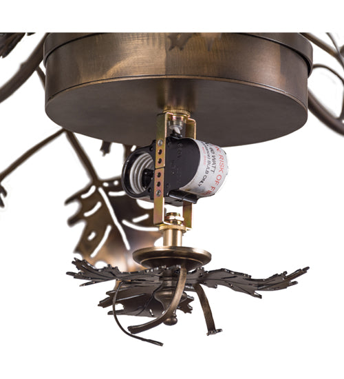 Meyda Lighting Greenbriar Oak 34" 9-Light 9-Arm Dark Burnished Antique Copper Chandelier
