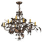 Meyda Lighting Greenbriar Oak 34" 9-Light 9-Arm Dark Burnished Antique Copper Chandelier