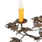 Meyda Lighting Greenbriar Oak 36" 13-Light Old Copper Pot Chandelier With Beige & Brown Stained Shade Glass