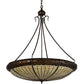 Meyda Lighting Greenbriar Oak 36" 6-Light Antique Copper Inverted Pendant Light With Bark Brown & Beige Shade Glass