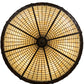Meyda Lighting Greenbriar Oak 36" 6-Light Antique Copper Inverted Pendant Light With Bark Brown & Beige Shade Glass