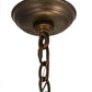 Meyda Lighting Greenbriar Oak 36" 6-Light Antique Copper Inverted Pendant Light With Bark Brown & Beige Shade Glass