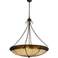 Meyda Lighting Greenbriar Oak 36" 6-Light Antique Copper Inverted Pendant Light With Bark Brown & Beige Shade Glass