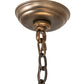 Meyda Lighting Greenbriar Oak 36" 6-Light Antique Copper Inverted Pendant Light With Beige & Brown Shade Glass