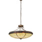 Meyda Lighting Greenbriar Oak 36" 6-Light Antique Copper Inverted Pendant Light With Beige & Brown Shade Glass