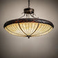 Meyda Lighting Greenbriar Oak 36" 6-Light Antique Copper Inverted Pendant Light With Beige & Brown Shade Glass