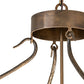 Meyda Lighting Greenbriar Oak 36" 6-Light Antique Copper Inverted Pendant Light With Beige & Brown Shade Glass