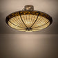 Meyda Lighting Greenbriar Oak 36" 6-Light Antique Copper Semi-flush Mount Light With Brown & Beige Shade Glass