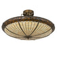 Meyda Lighting Greenbriar Oak 36" 6-Light Antique Copper Semi-flush Mount Light With Brown & Beige Shade Glass