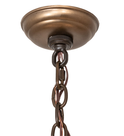 Meyda Lighting Greenbriar Oak 39" 11-Light Dark Burnished Antique Copper Chandelier With Ivory Faux Candlelight