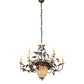 Meyda Lighting Greenbriar Oak 39" 11-Light Dark Burnished Antique Copper Chandelier With Ivory Faux Candlelight