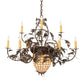 Meyda Lighting Greenbriar Oak 39" 11-Light Dark Burnished Antique Copper Chandelier With Ivory Faux Candlelight