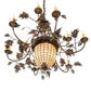 Meyda Lighting Greenbriar Oak 39" 11-Light Dark Burnished Antique Copper Chandelier With Ivory Faux Candlelight