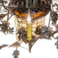 Meyda Lighting Greenbriar Oak 39" 11-Light Dark Burnished Antique Copper Chandelier With Ivory Faux Candlelight