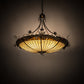 Meyda Lighting Greenbriar Oak 40" 6-Light Antique Copper Inverted Pendant Light With Brown & Beige Shade Glass