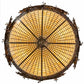 Meyda Lighting Greenbriar Oak 40" 6-Light Antique Copper Inverted Pendant Light With Brown & Beige Shade Glass