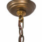Meyda Lighting Greenbriar Oak 40" 6-Light Antique Copper Inverted Pendant Light With Brown & Beige Shade Glass