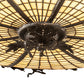 Meyda Lighting Greenbriar Oak 40" 6-Light Inverted Pendant Light With Bark Brown & Beige Stained Shade Glass
