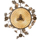 Meyda Lighting Greenbriar Oak 42" 11-Light 8-Arm Antique Copper Chandelier With Beige & Brown Stained Shade Glass