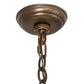 Meyda Lighting Greenbriar Oak 42" 11-Light 8-Arm Antique Copper Chandelier With Beige & Brown Stained Shade Glass