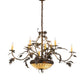 Meyda Lighting Greenbriar Oak 42" 11-Light 8-Arm Dark Burnished Antique Copper Chandelier With Multi-Colored Shade Glass
