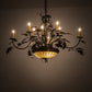 Meyda Lighting Greenbriar Oak 42" 11-Light 8-Arm Dark Burnished Antique Copper Chandelier With Multi-Colored Shade Glass