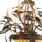 Meyda Lighting Greenbriar Oak 42" 11-Light 8-Arm Dark Burnished Antique Copper Chandelier With Multi-Colored Shade Glass