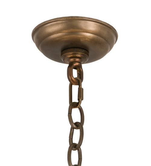 Meyda Lighting Greenbriar Oak 42" 11-Light 8-Arm Dark Burnished Antique Copper Chandelier With Multi-Colored Shade Glass