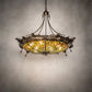 Meyda Lighting Greenbriar Oak 42" 6-Light Antique Copper Inverted Pendant Light With Multi-Colored Shade Glass